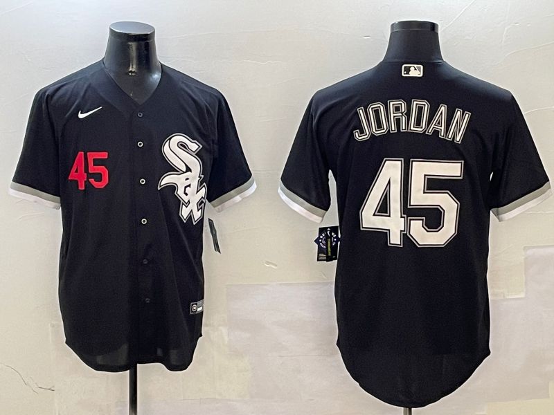 Men Chicago White Sox #45 Jordan Black Game 2025 Nike MLB Jersey style 4->chicago white sox->MLB Jersey